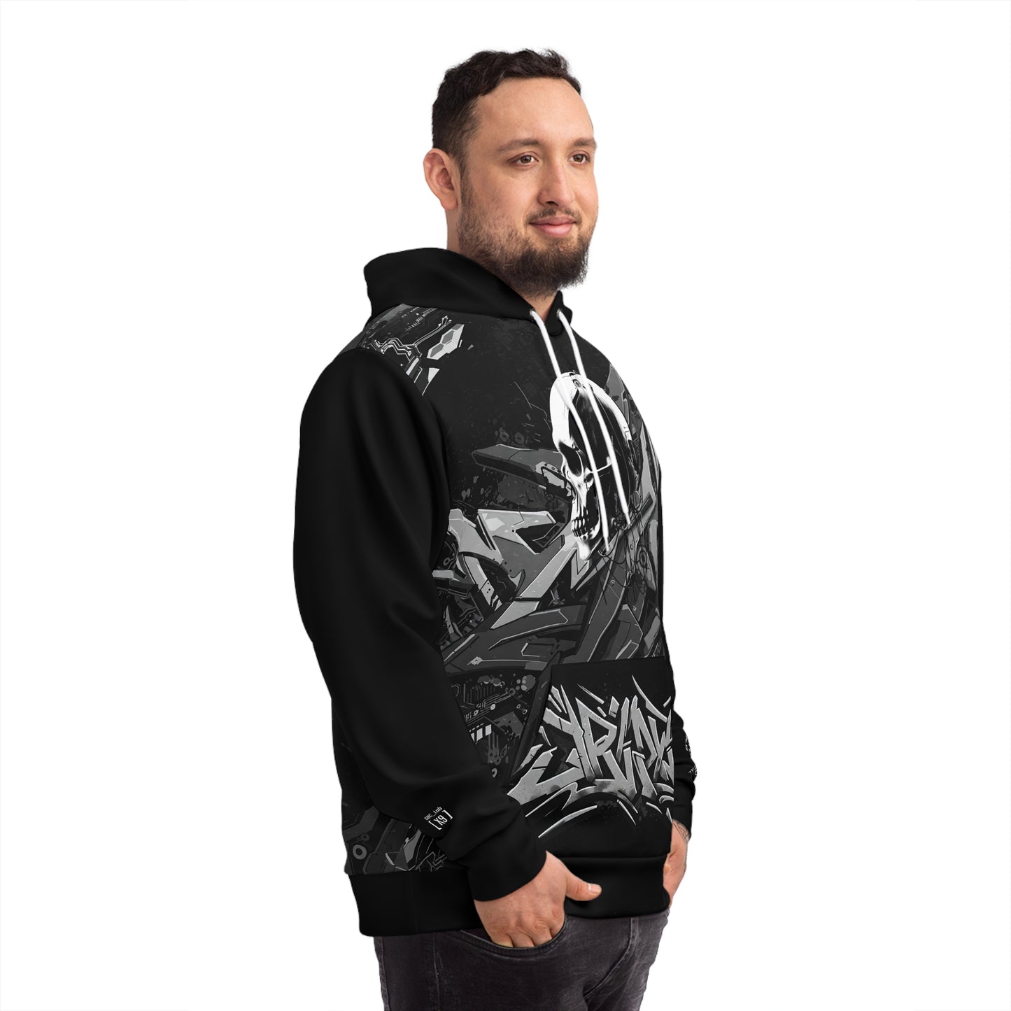 Urban Graphic Hoodie with Skull & Street Art Design