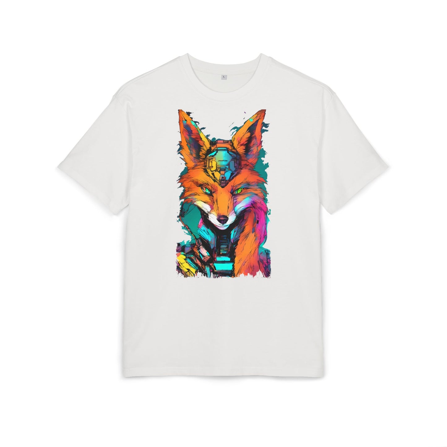 Vibrant Fox Graphic Oversized Tee, Unisex Streetwear Shirt, Unique Gift for Animal Lovers, Casual Wear, Colorful Art Tee