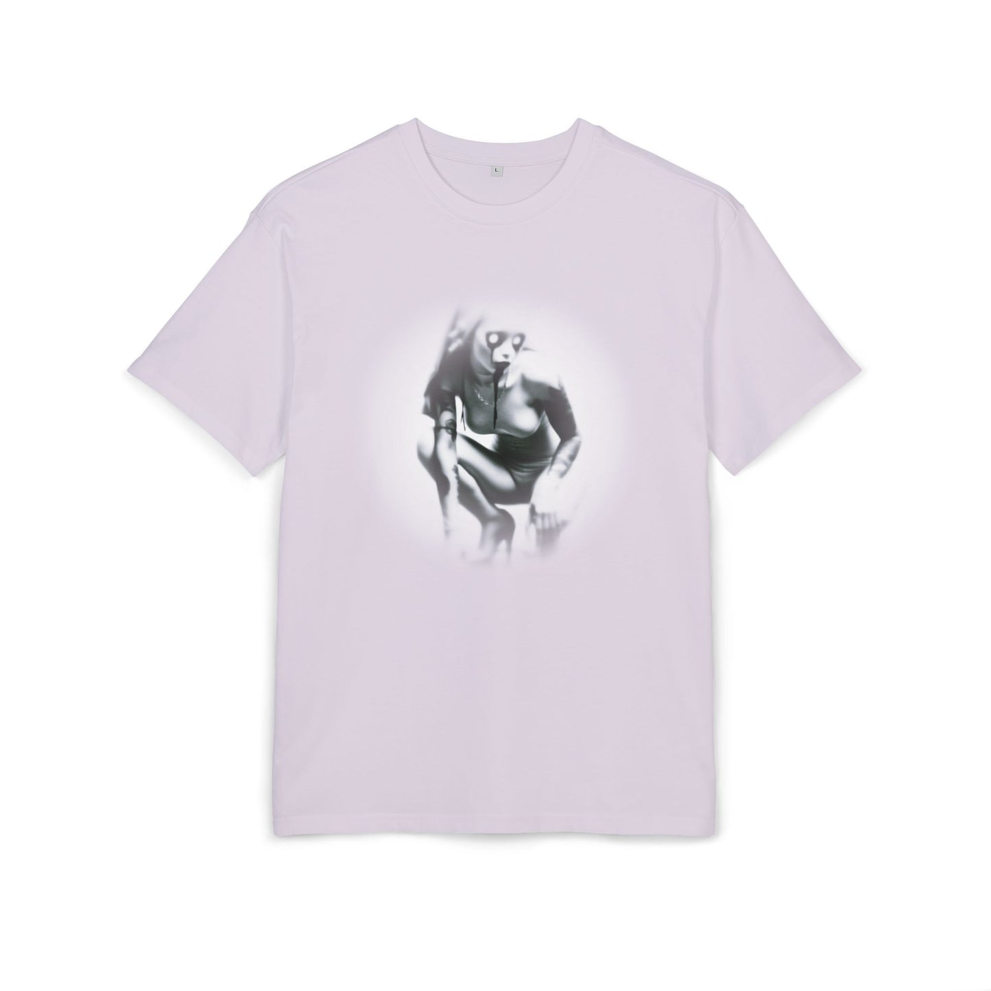 Stylish Unisex Heavy Oversize Tee with Artistic Graphic - Horror Design