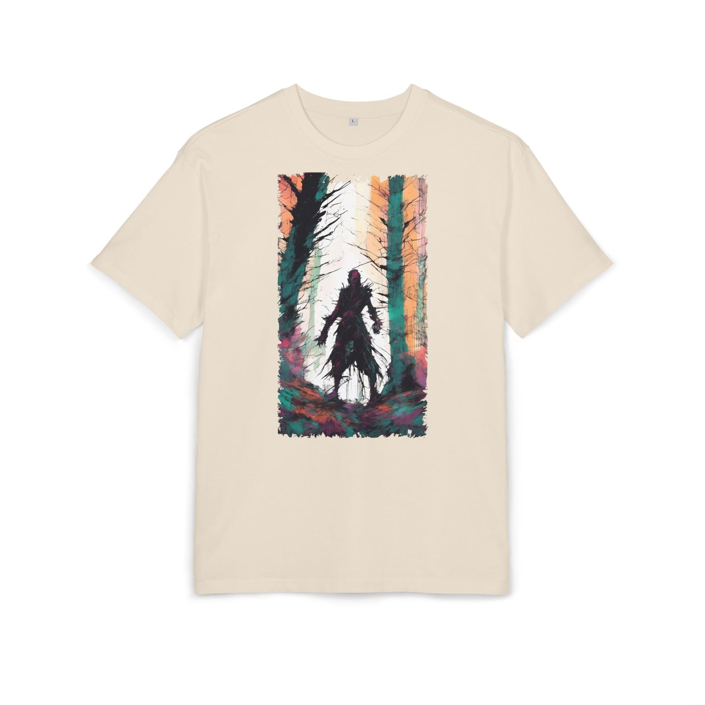Artistic Oversized Tee - Forest Silhouette Design, Casual Unisex Fashion, Perfect for Nature Lovers, Gift for Friends, Relaxed Everyday Wear