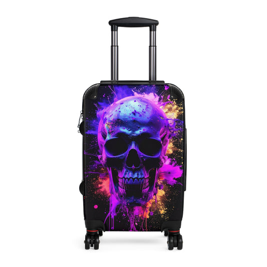 Vibrant Skull Suitcase - Perfect for Travel Lovers, Adventure Seekers, Halloween, Unique Gift, Colorful Luggage