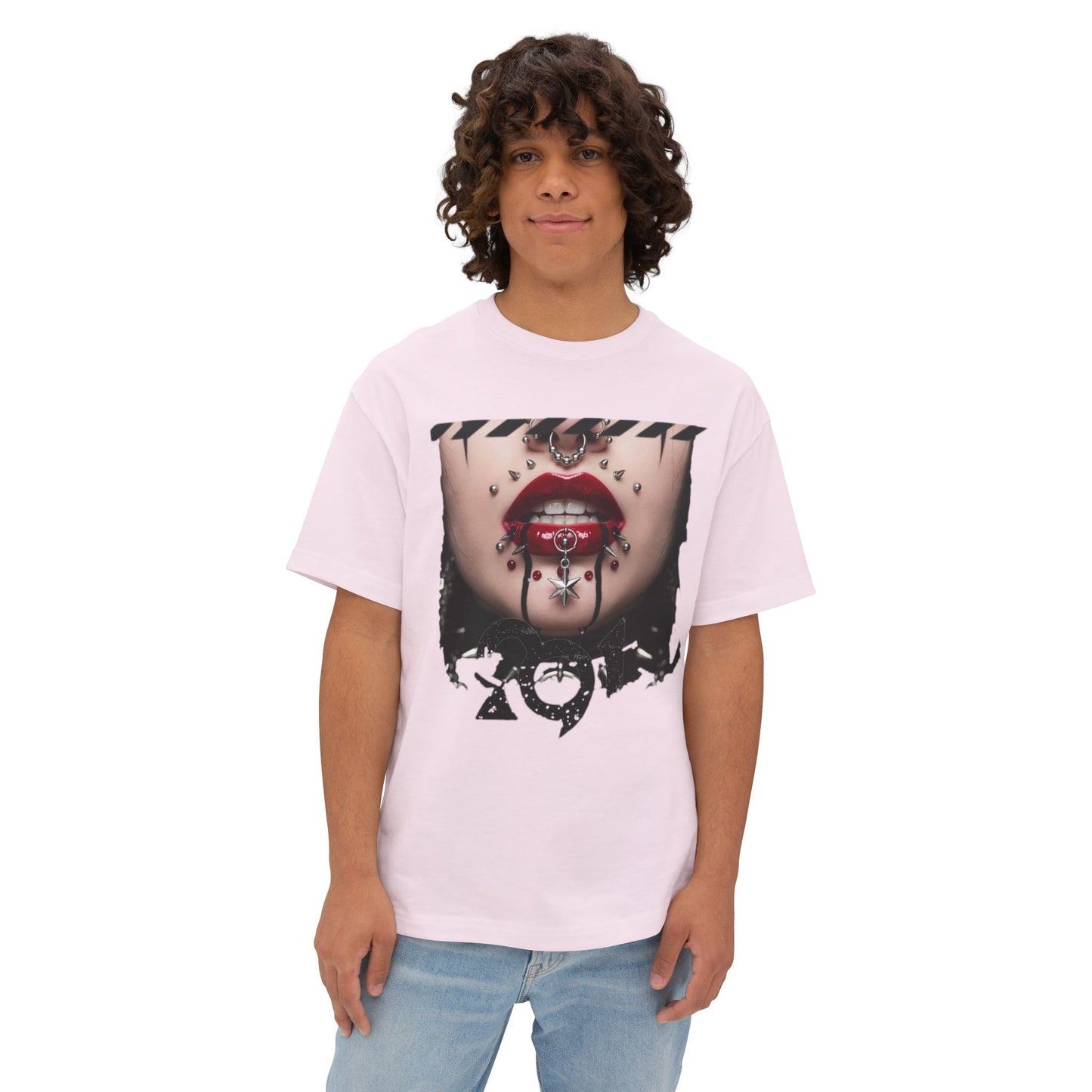 Chic Graphic Tee, Edgy Streetwear Top, Unisex Oversized T-Shirt, Artsy Casual Style, Fashion Statement Tee