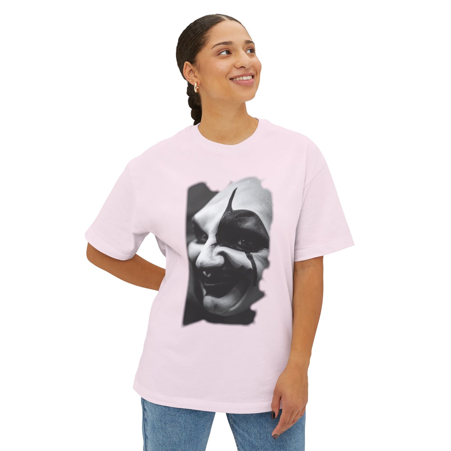 Spooky Emoji Boxy Tee | Oversized T-Shirt, Halloween Apparel, Casual Wear, Unique Graphic Design, Unisex T-Shirt