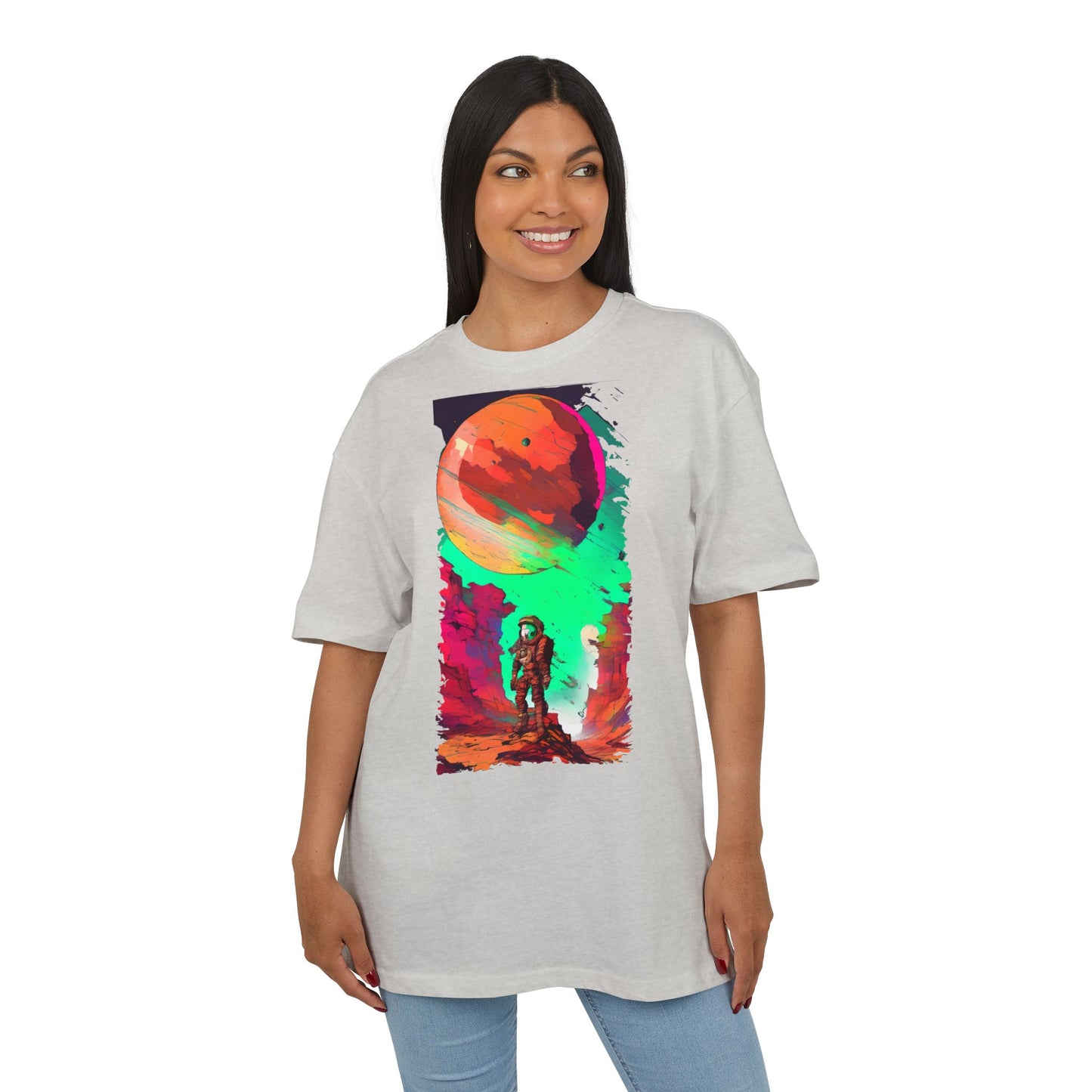 Cosmic Adventure Unisex Heavy Oversize Tee - Perfect for Space Lovers, Casual Style, Gift for Her, Him, Unique Graphic Tee, Sci-Fi Fashion