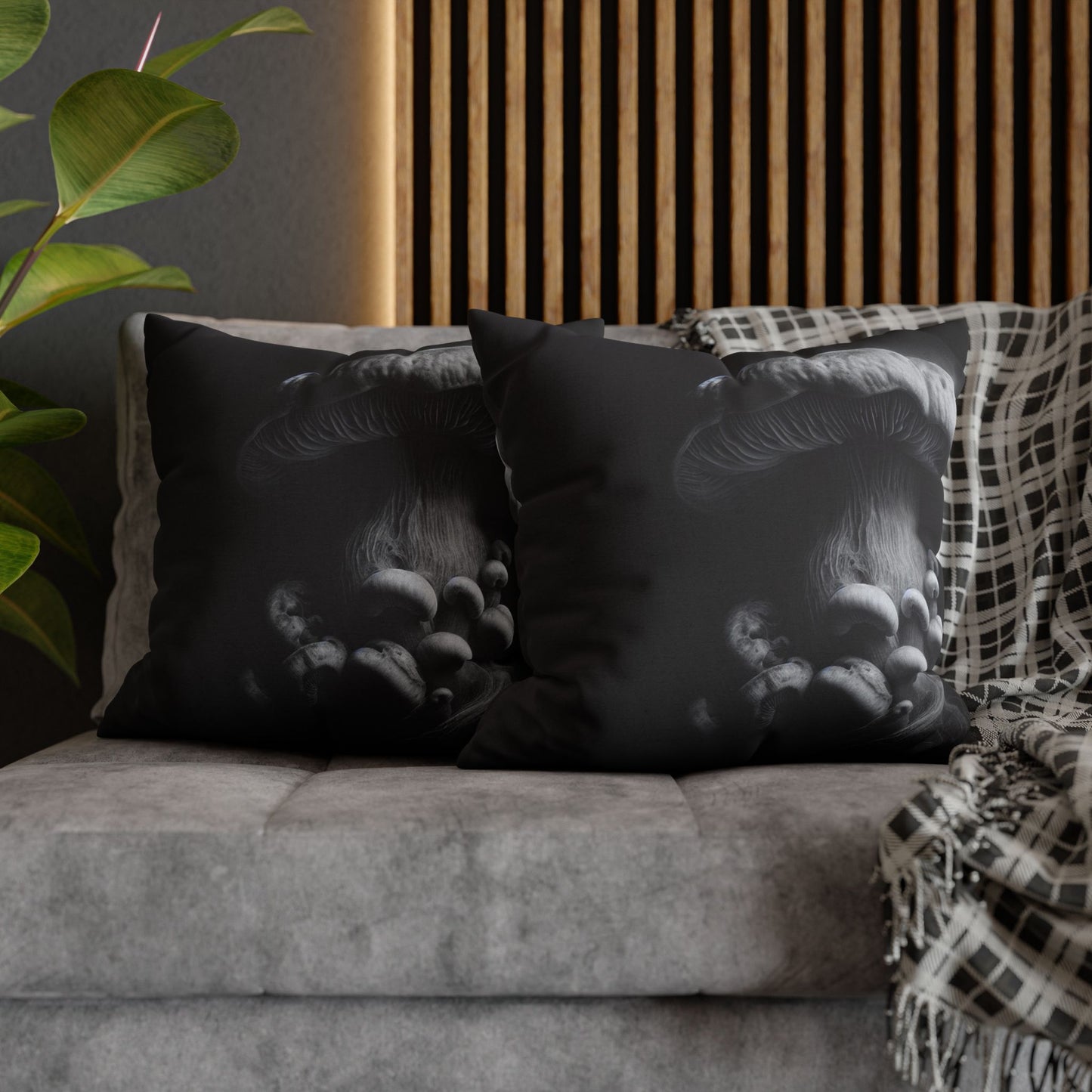 Monochrome Jellyfish Pillowcase - Dark Aesthetic Cushion Cover, Home Decor, Nautical Gift, Coastal Vibes, Unique Bedroom Accent