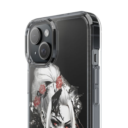 Artistic Clear Phone Case with Floral Design