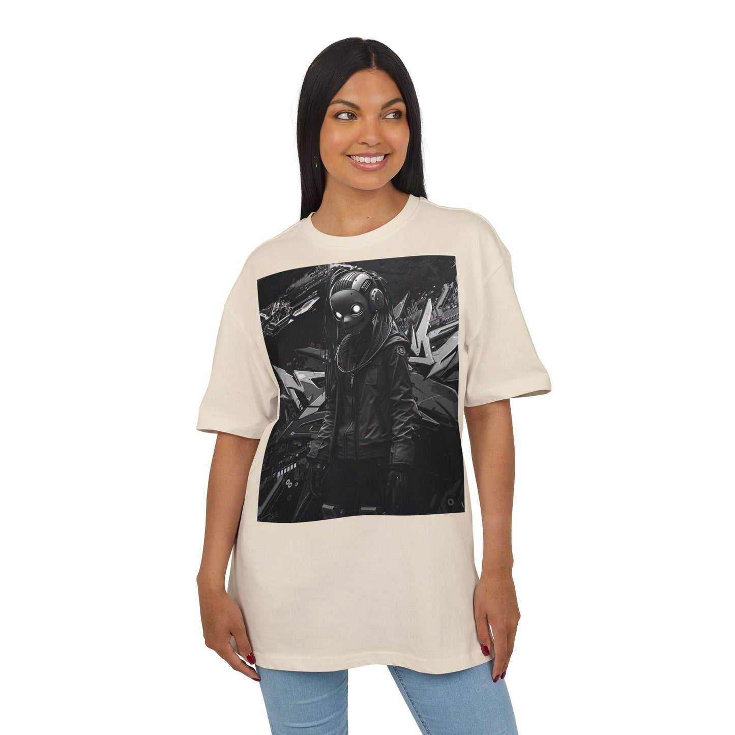 Urban Streetwear Oversize Tee - Futuristic Graphic Design