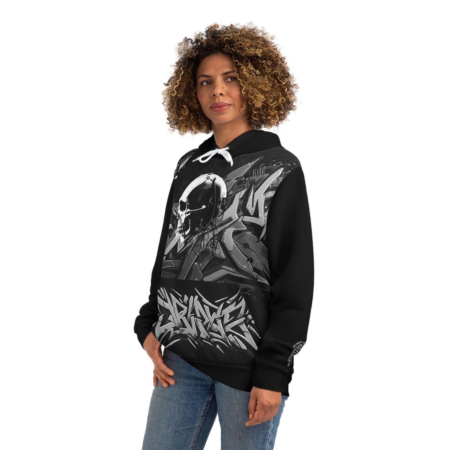Urban Graphic Hoodie with Skull & Street Art Design
