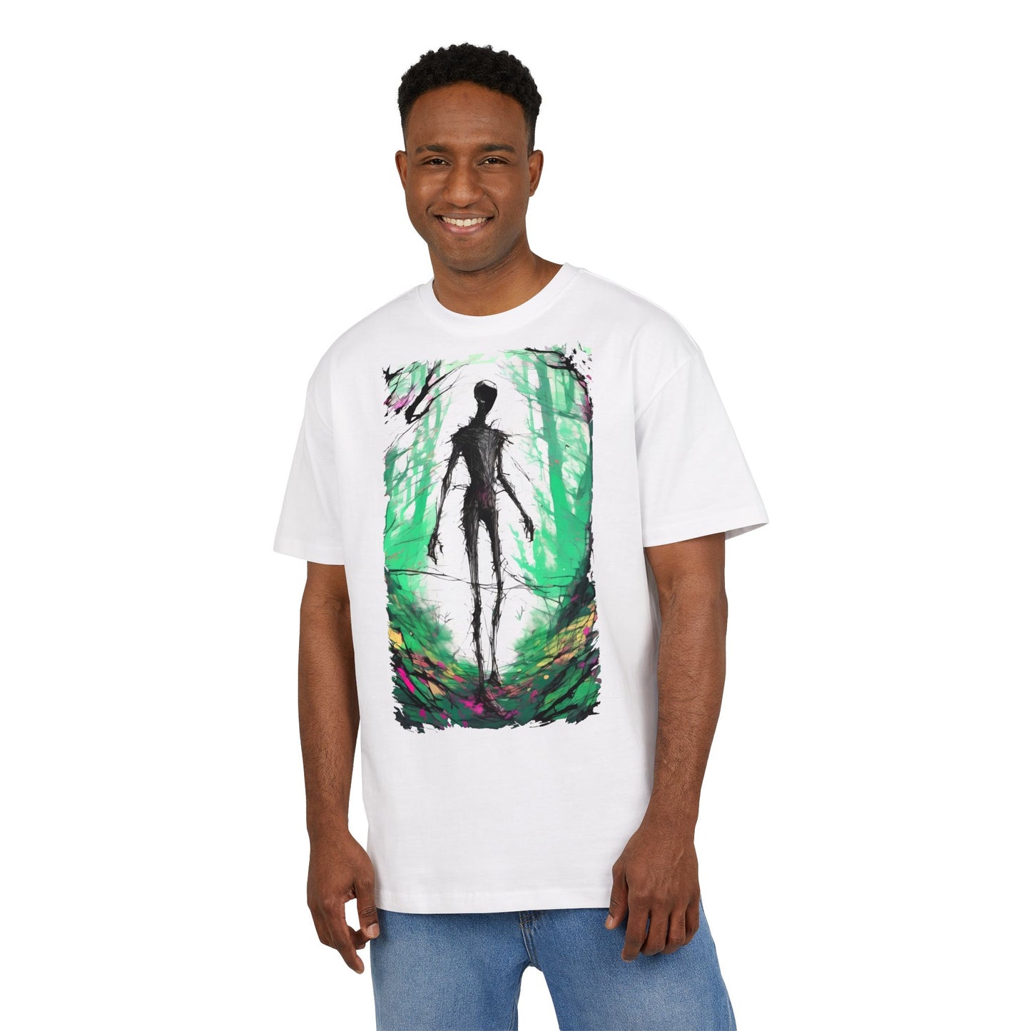 Mystical Forest Oversize Tee, Unisex Heavy Tee, Witchy Fashion, Boho Graphic Shirt, Alternative Style Tee