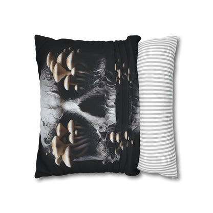 Gothic Mushroom Skull Pillowcase - Home Decor, Halloween, Gothic Style, Unique Gift, Bed and Couch Accent