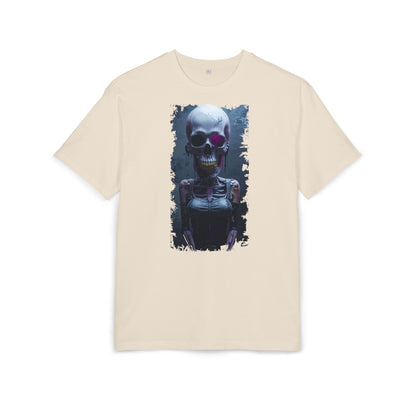 Unisex Heavy Oversize Tee with Skeleton Graphic, Spooky Halloween T-shirt, Casual Graphic Tee, Skeleton Art Shirt, Unisex Halloween Apparel