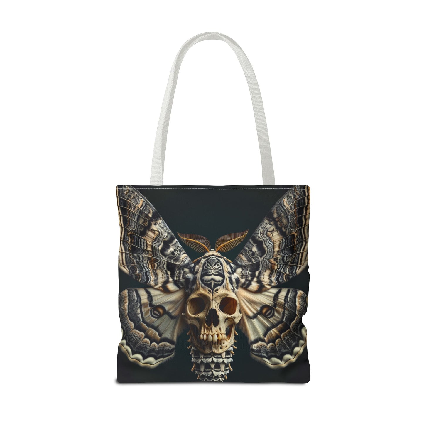 Gothic Skull Moth Tote Bag, Edgy Eco-Friendly Tote, Artsy Shopping Bag, Unique Gift for Halloween, Boho Tote for Nature Lovers