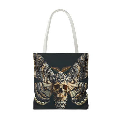 Gothic Skull Moth Tote Bag, Edgy Eco-Friendly Tote, Artsy Shopping Bag, Unique Gift for Halloween, Boho Tote for Nature Lovers