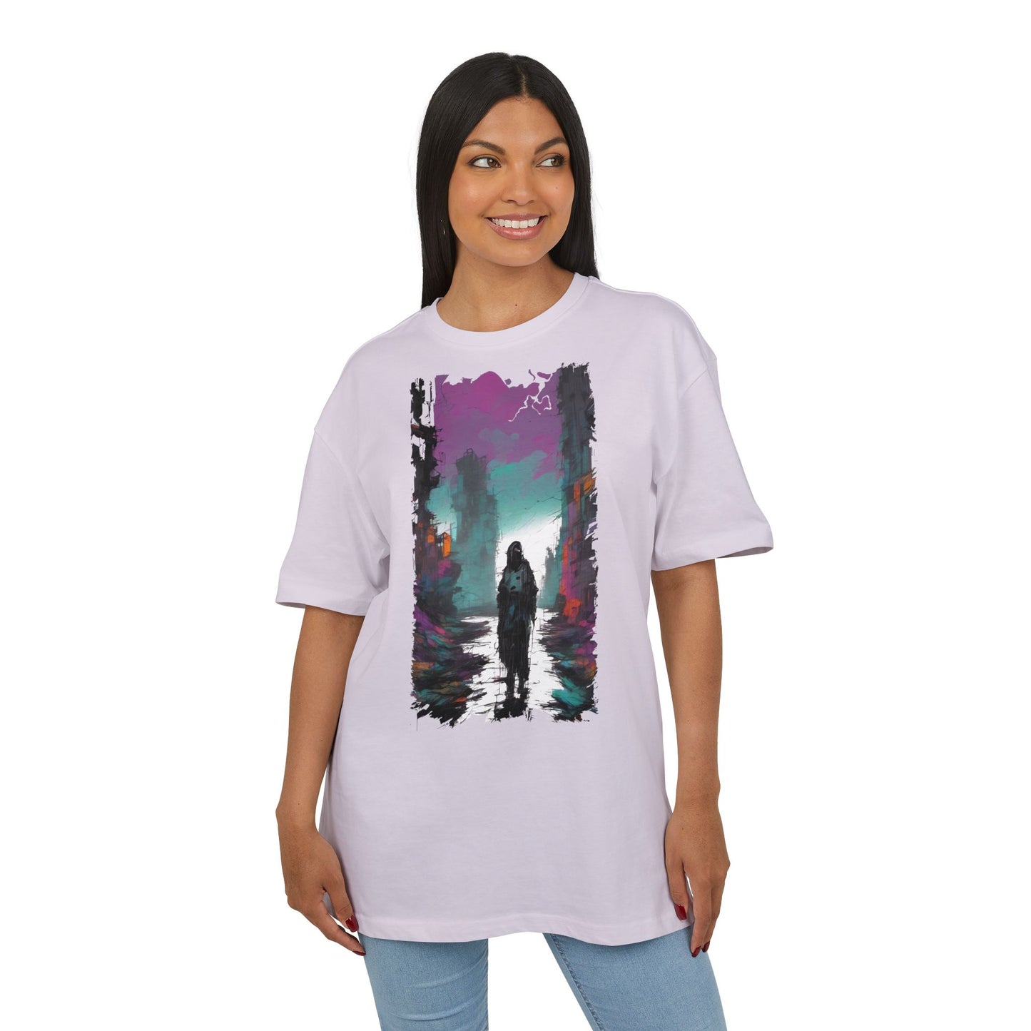 Unisex Oversized Graphic Tee with Forest Silhouette | Comfy Casual Wear, Gift for Nature Lovers, Ideal for Camping, Hiking, Everyday Style