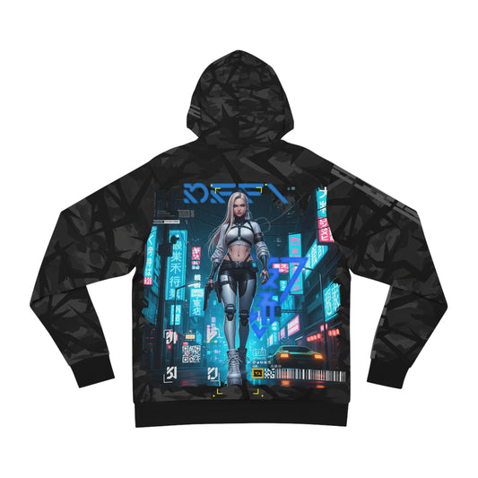 Futuristic Graphic Hoodie, Cyberpunk Sweatshirt, Unique Streetwear, Edgy Fashion Layer, Gift for Gamers, Urban Outfit