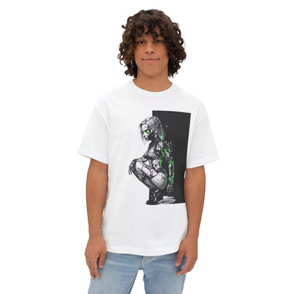 Cyberpunk-Inspired Unisex Oversized Tee, Streetwear T-Shirt, Graphic Tee for Art Lovers, Casual Wear, Unique Gift