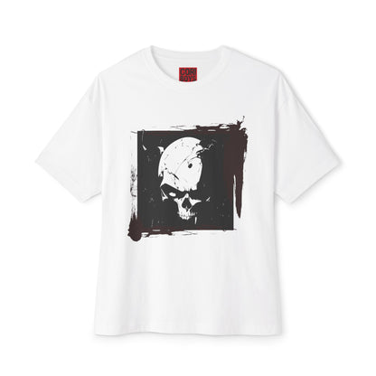 Edgy Skull Graphic Tee | Unisex Oversized Boxy Tee for Casual Wear, Halloween, Street Style, Gift for Him/Her, Unique Fashion