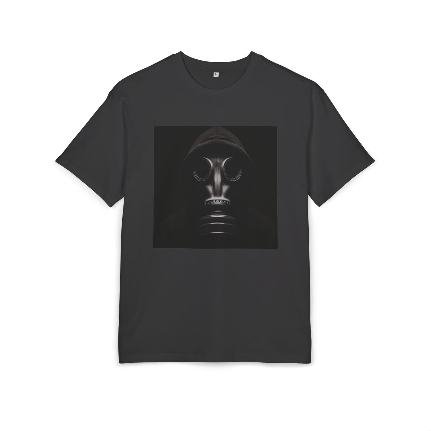 Unisex Heavy Oversize Tee with Bold Gas Mask Design, Streetwear, Artistic Tee, Gift for Trendsetters, Casual Wear, Grunge Fashion