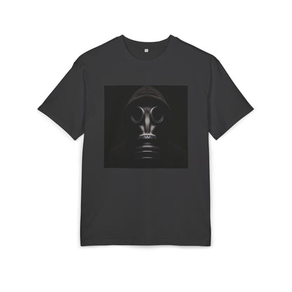 Unisex Heavy Oversize Tee with Bold Gas Mask Design, Streetwear, Artistic Tee, Gift for Trendsetters, Casual Wear, Grunge Fashion