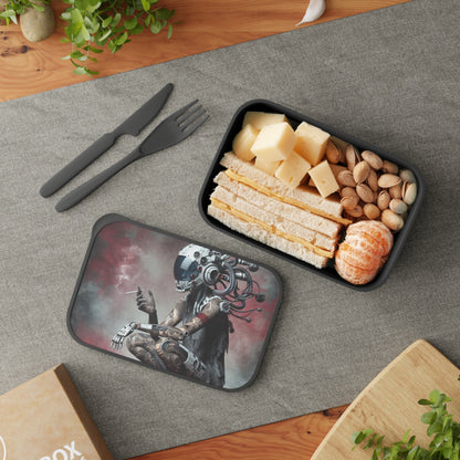 Futuristic Bento Box, Cyberpunk Lunch Container, Eco-Friendly Meal Prep, Artful Lunchbox, Gift for Tech Enthusiasts