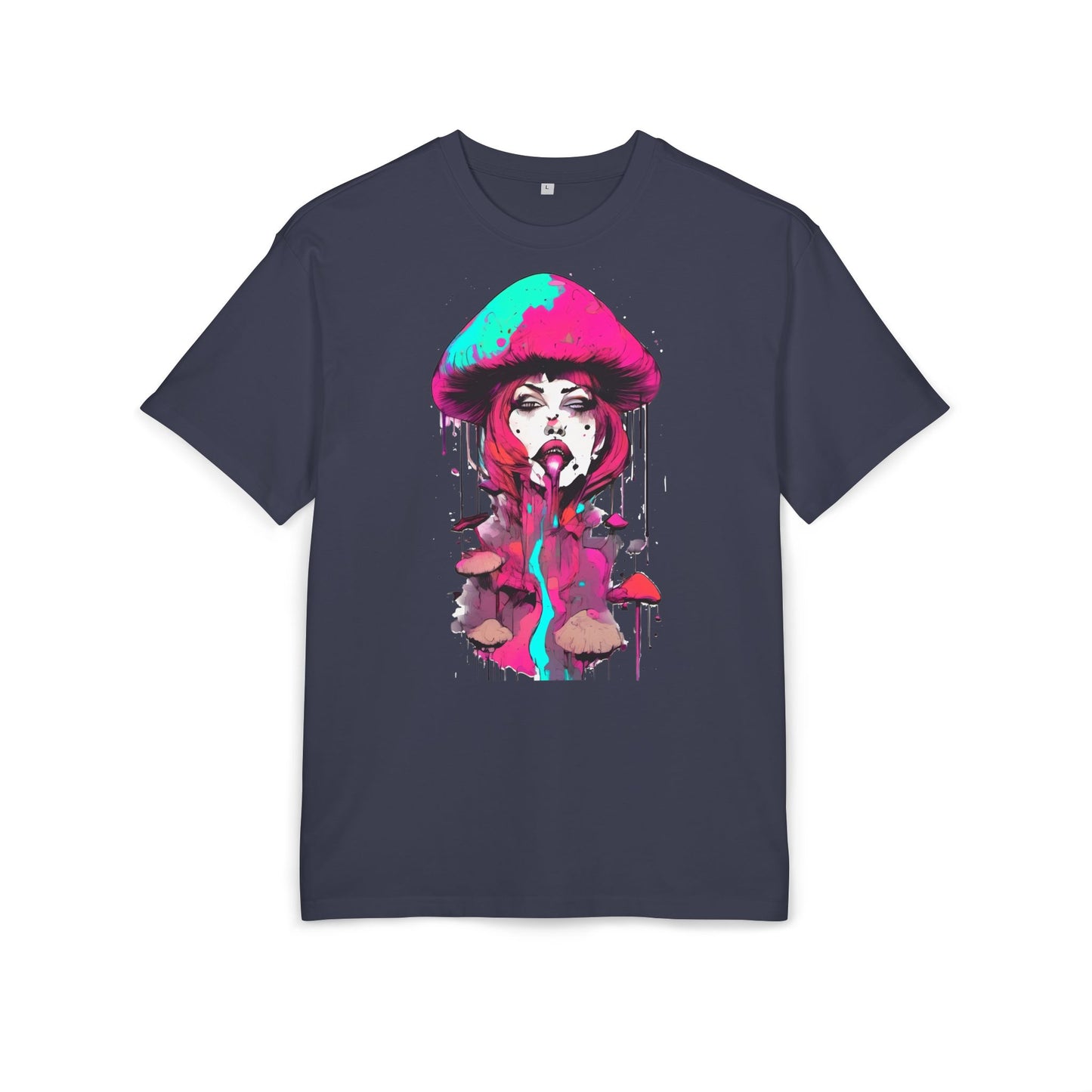 Vibrant Mushroom Art Unisex Heavy Oversize Tee, Funky T-Shirt, Artistic Casual Wear, Gift for Art Lovers, Unique Streetwear