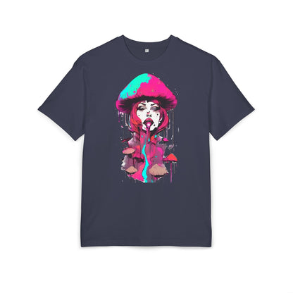 Vibrant Mushroom Art Unisex Heavy Oversize Tee, Funky T-Shirt, Artistic Casual Wear, Gift for Art Lovers, Unique Streetwear