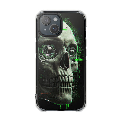 Gothic Skull Phone Case, Cyberpunk Design, Clear Impact Protection, Unique Gift for Him, Halloween Accessories, Tech Lover