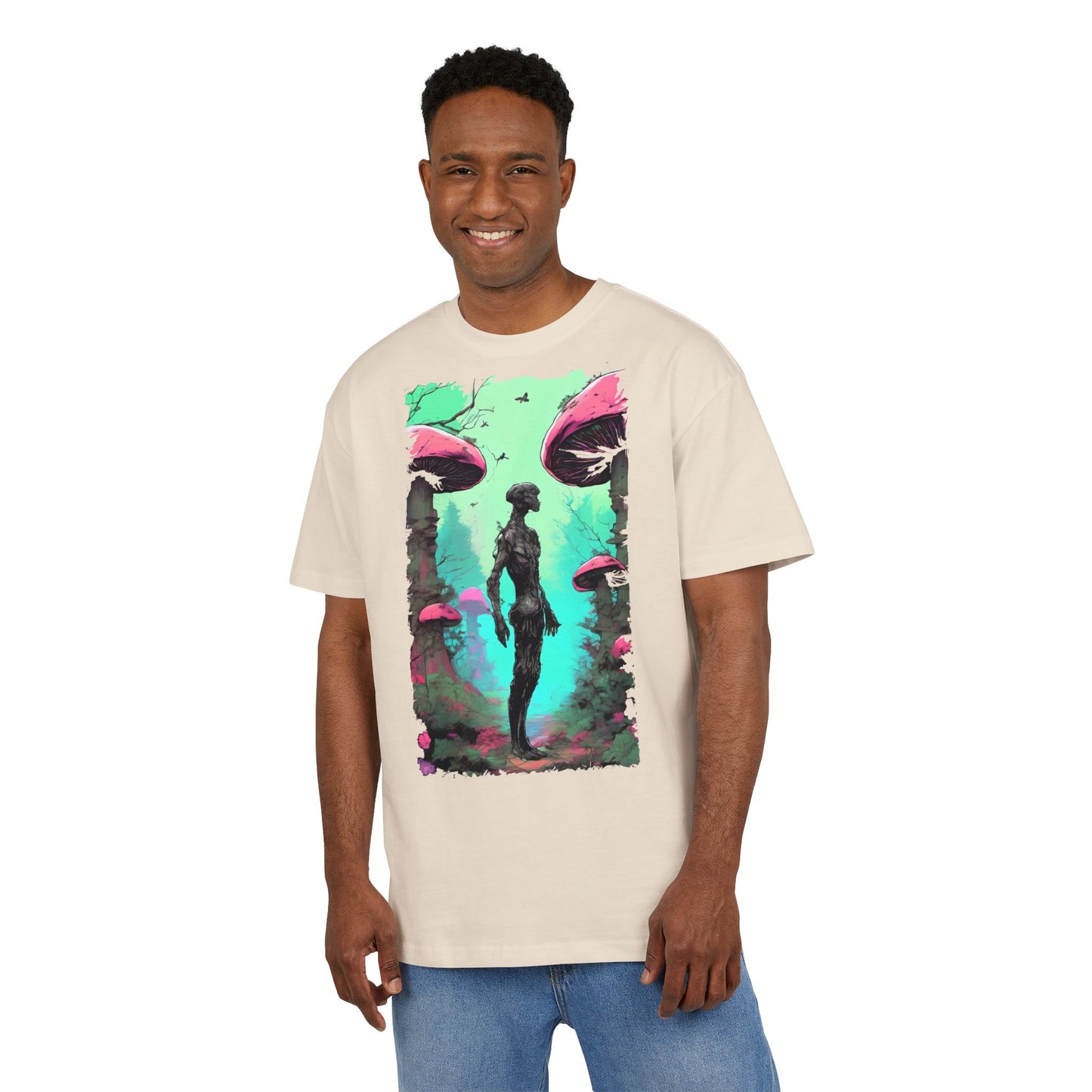 Psychedelic Mushroom Tee, Unisex Oversize Shirt, Trendy Graphic T-shirt, Casual Wear, Festival Attire, Unique Gifts