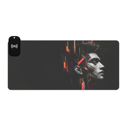 LED Gaming Mouse Pad, Wireless Charging, RGB Illuminated Desk Mat, Gamer Accessories, Office Desk Decor, Unique Gift for Gamers
