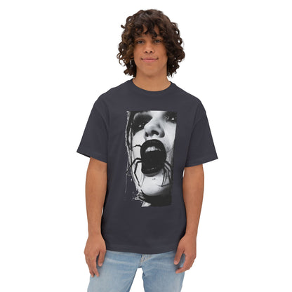 Spooky Spider Graphic Tee, Unisex Oversized Black Widow Shirt, Halloween Apparel, Creepy Casual Wear, Unique Gift Idea