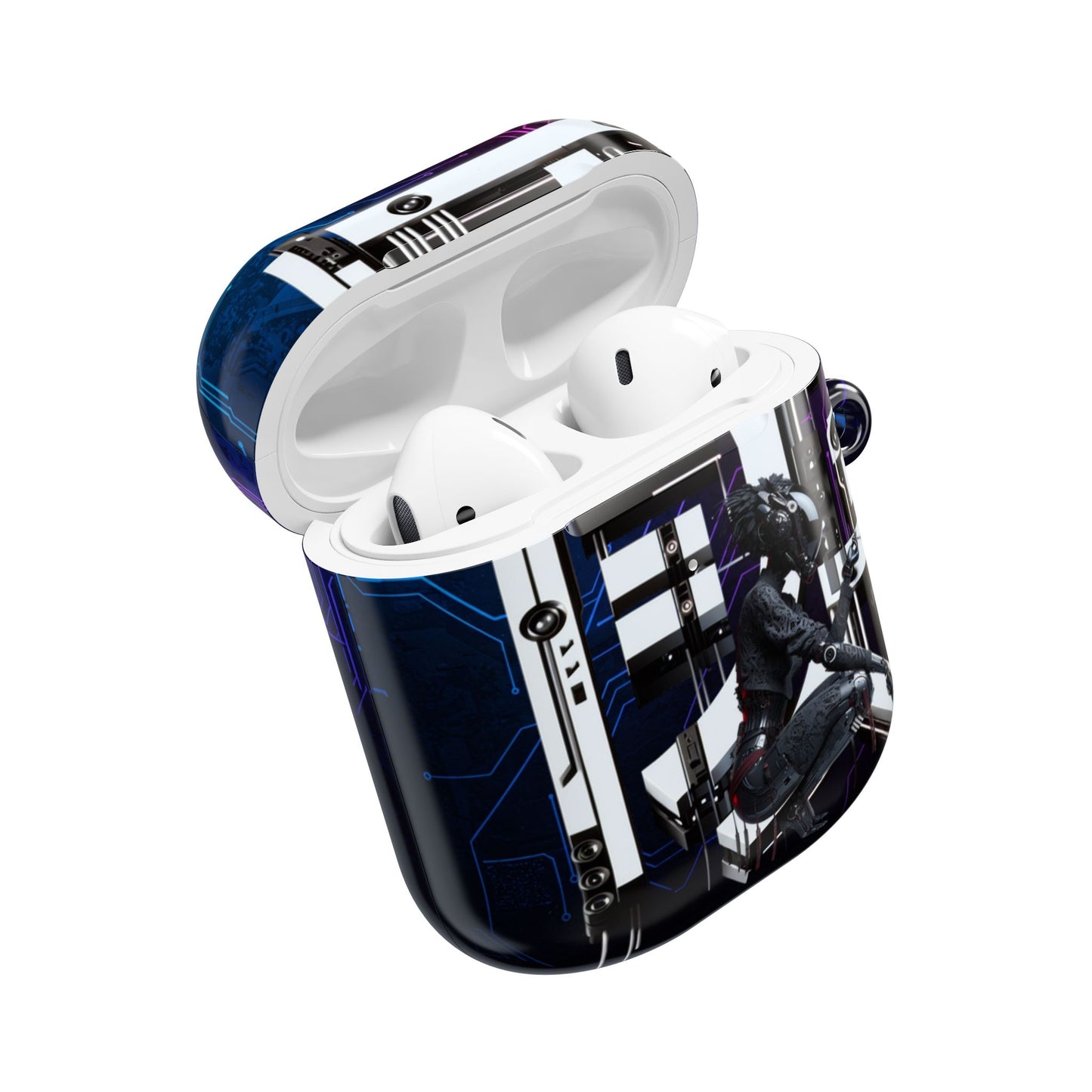 Futuristic AirPod Cases, Tech Accessory, Wireless Earbud Holder, Gift for Tech Lovers, Stylish Protector, Unique Design