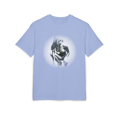 Stylish Unisex Heavy Oversize Tee with Artistic Graphic - Horror Design