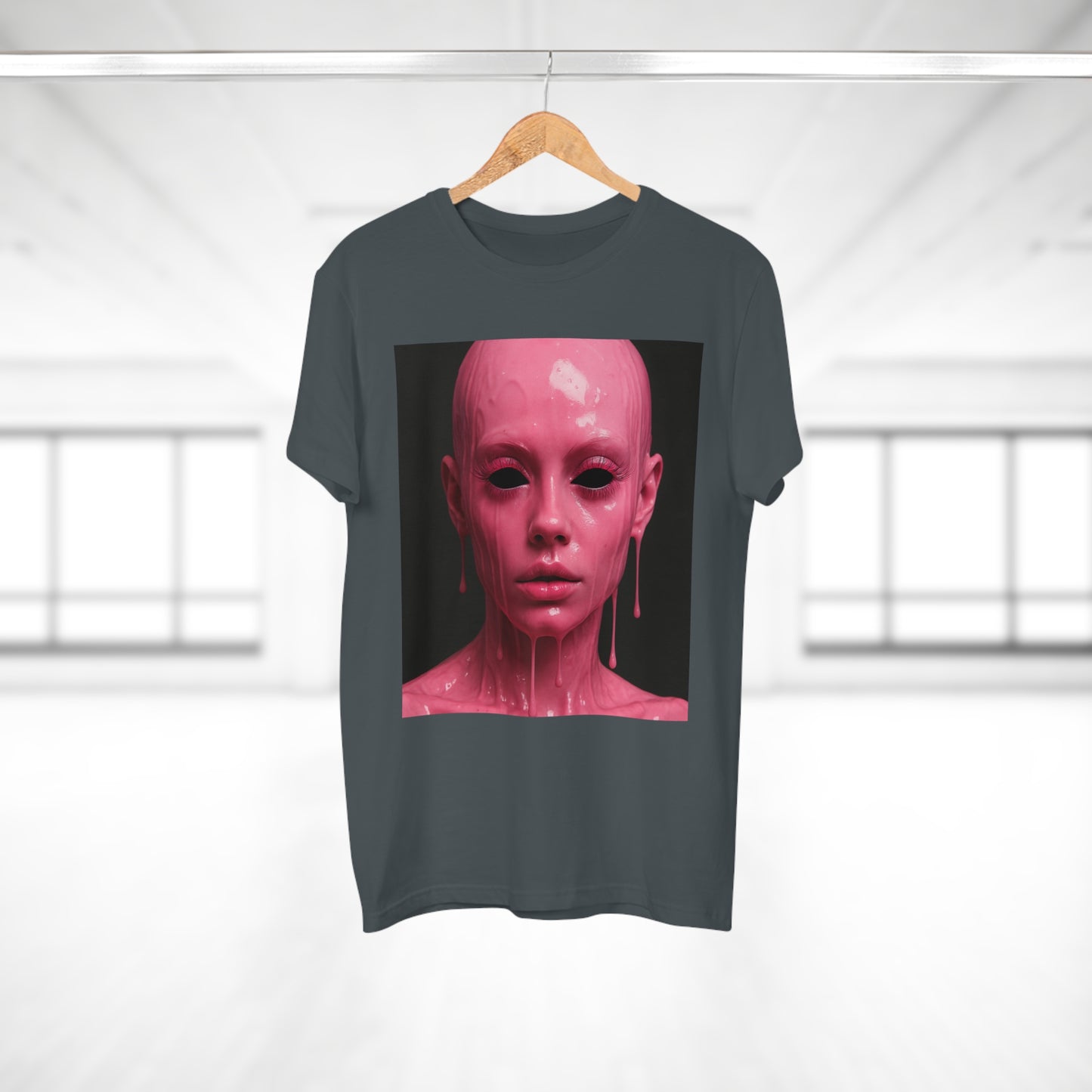 Artistic Pink Melting Face T-Shirt - Trendy Graphic Tee, Unique Gift, Statement Apparel, Festival Wear, Occasional Fashion, Street Style