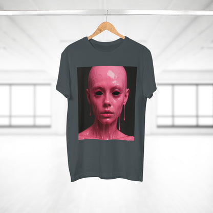 Artistic Pink Melting Face T-Shirt - Trendy Graphic Tee, Unique Gift, Statement Apparel, Festival Wear, Occasional Fashion, Street Style