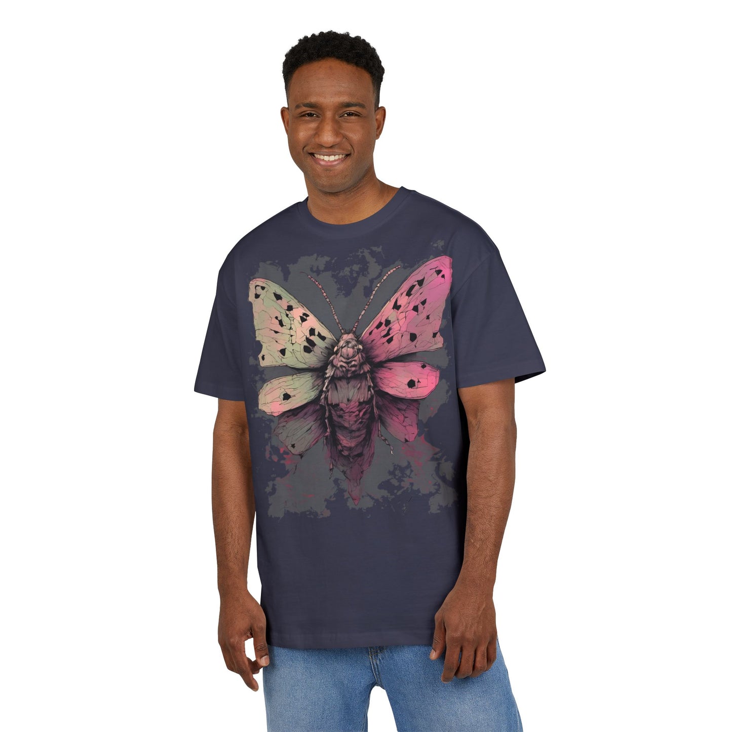 Moth Art Unisex Oversized Tee, Graphic T-Shirt, Nature Lover Gift, Everyday Wear, Summer Style