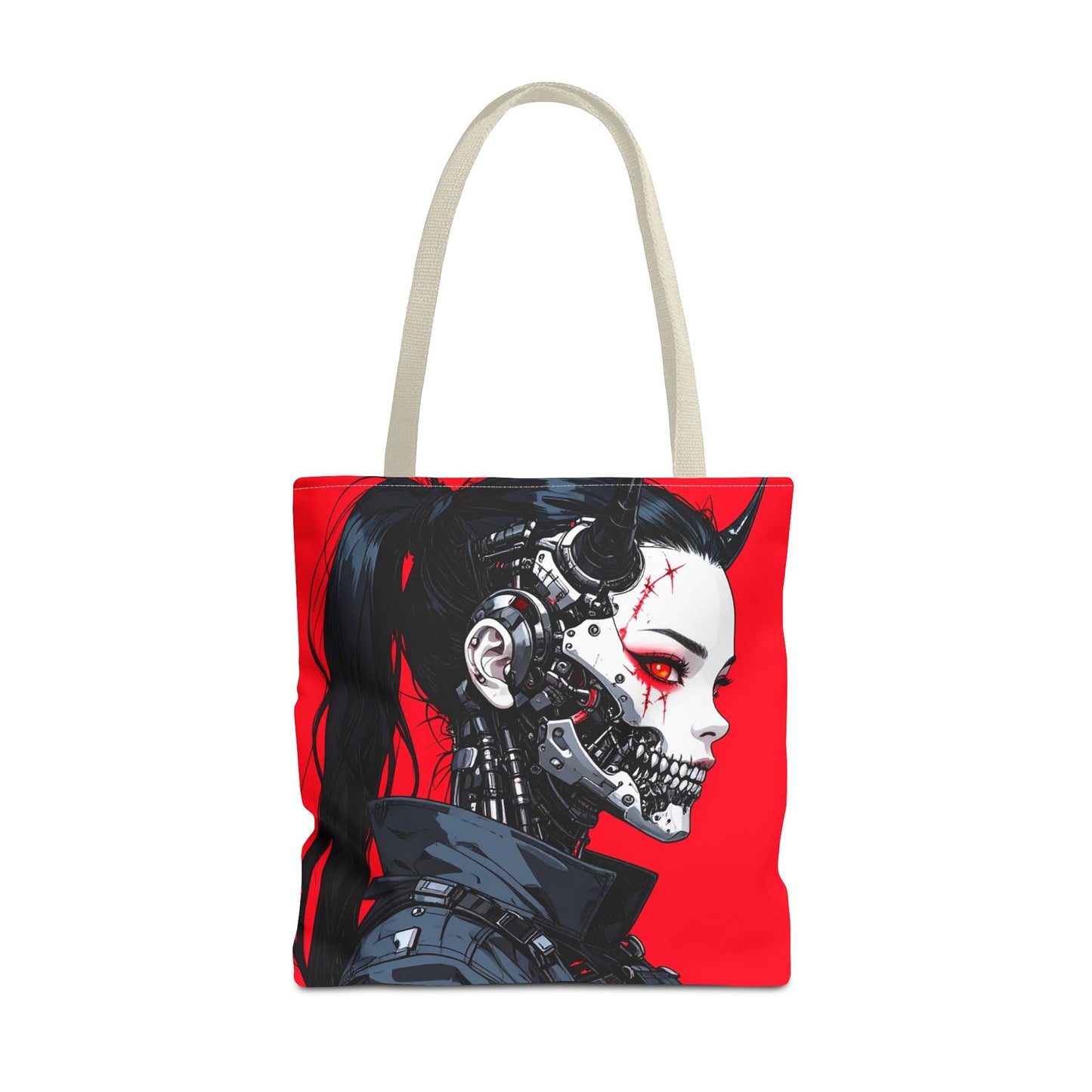 Edgy Graphic Tote Bag, Cyberpunk Artwork, Fashionable Tote, Unique Gift, Eco-Friendly Bag, Everyday Use