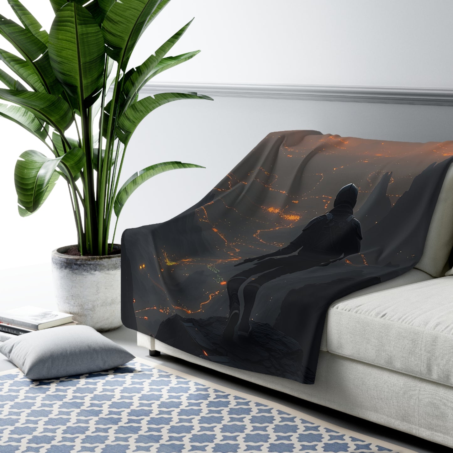 Adventure Skyline Sherpa Fleece Blanket - Cozy Throw for Stargazers & Dreamers