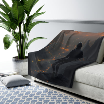 Adventure Skyline Sherpa Fleece Blanket - Cozy Throw for Stargazers & Dreamers
