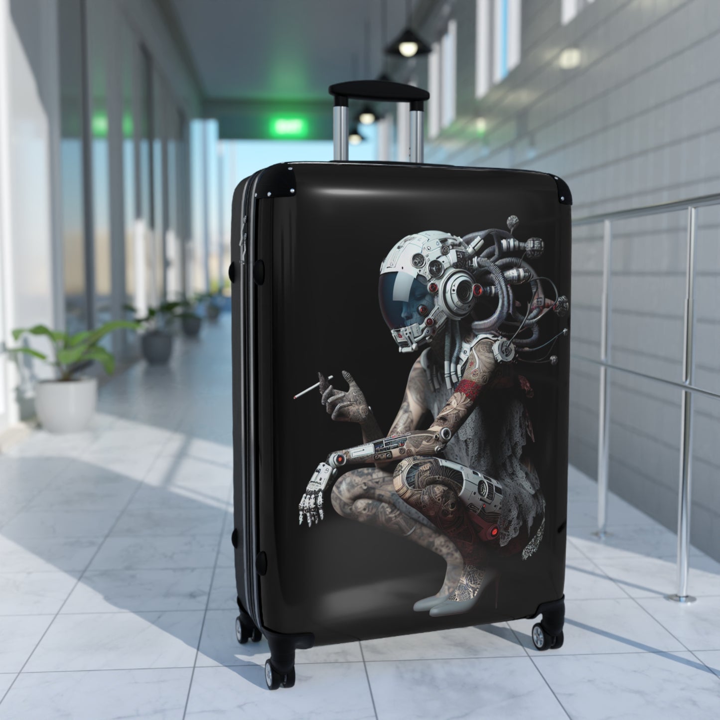 Stylish Travel Suitcase with Futuristic Design - Perfect for Adventurers