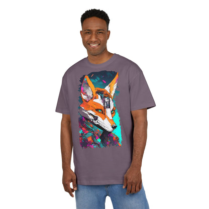 Futuristic Fox Design Unisex Oversize Tee, Graphic Tee, Cool T-Shirt, Unique Gift, Casual Wear