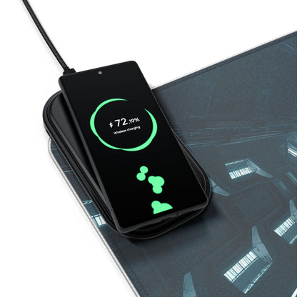 LED Gaming Mouse Pad with Wireless Charging, RGB Desk Accessory for Gamers, Stylish Home Office Decor, Perfect Gift for Tech Lovers