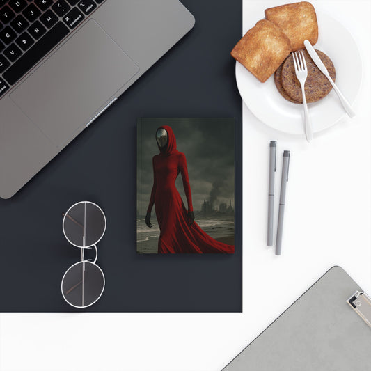Mystical Red Cloak Hard Back Journal | Dream Journal, Writing Notebook, Creative Planner, Gift for Writers, Gothic Decor