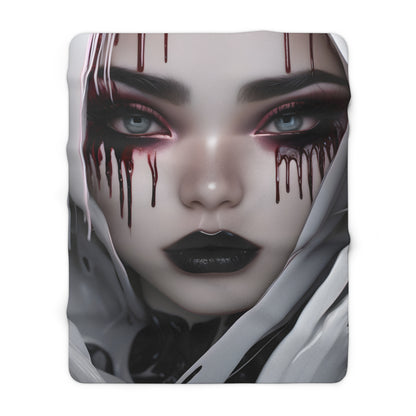 Sherpa Fleece Blanket with Dark Horror Gothic Design