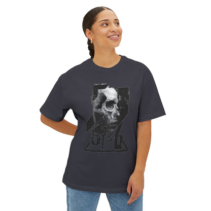 Edgy Graphic Tee, Unisex Oversized Boxy Tee, Goth Fashion Shirt, Casual Streetwear Top, Grunge Style Tee, Perfect Gift for Halloween