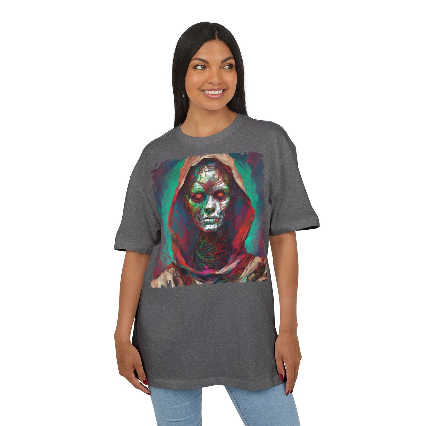 Eerie Oversize Tee, Unisex Graphic Shirt for Horror Lovers, Streetwear, Unique Gift for Halloween, Casual Wear, Art Tee
