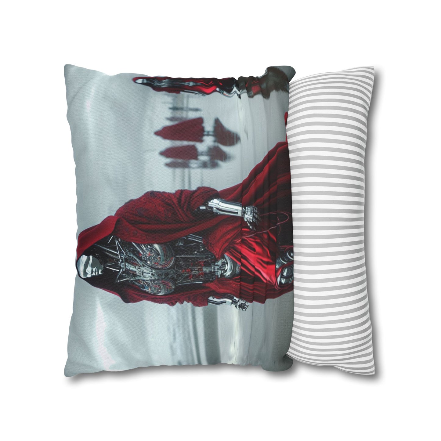 Futuristic Robot Art Pillowcase, Decorative Cushion Cover, Modern Home Decor, Gift for Sci-Fi Lovers, Unique Throw Pillow