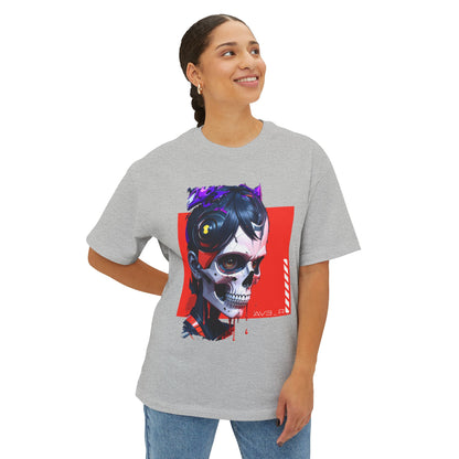 Edgy Oversized Tee with Skull Design, Streetwear Shirt for Art Lovers, Unisex Graphic Tee, Halloween Apparel, Trendy Casual Wear
