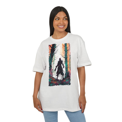 Artistic Oversized Tee - Forest Silhouette Design, Casual Unisex Fashion, Perfect for Nature Lovers, Gift for Friends, Relaxed Everyday Wear