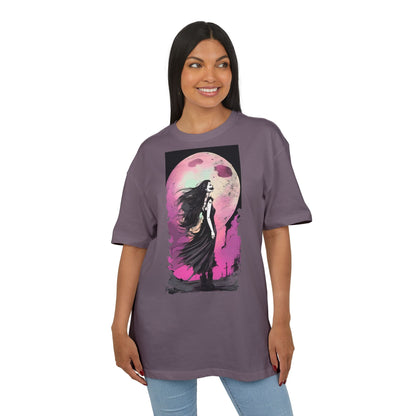 Unisex Heavy Oversize Tee with Moonlit Design, Graphic Tee for Night Lovers, Alternative Fashion, Halloween Shirt, Gift for Her