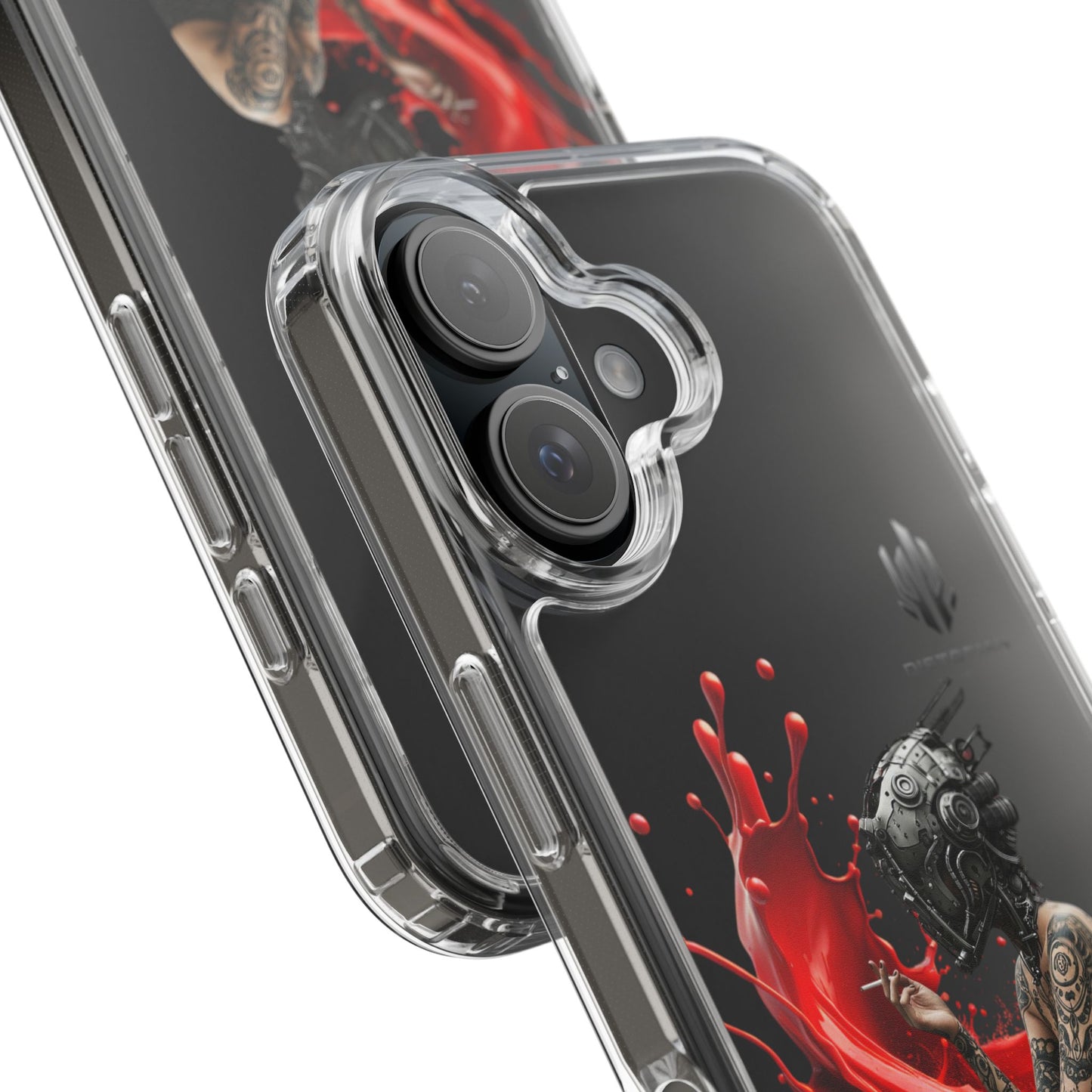 Dystopian Art Clear Phone Case - Futuristic Style with Bold Design